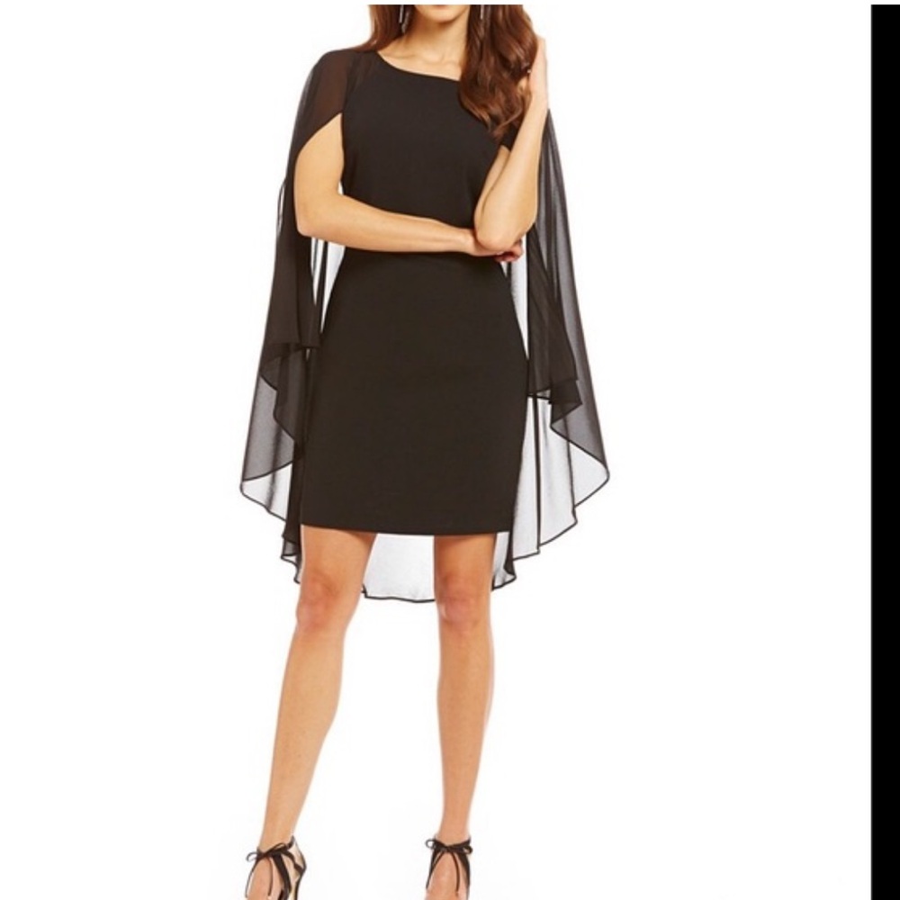 Belle Badgley Mischka Cape Dress